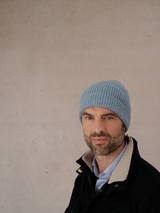 Himmelblau - Mütze - 100% Kaschmir