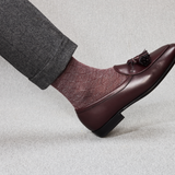 Bordeaux & Gris clair - Laine nattée