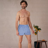 Navy & Sky Boxer Shorts - Deckchair Stripes - Cotton