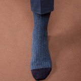 Bleu acier & Bleu marine - Color Block - Coton