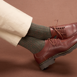 Vert Kaki & Orange - Color Block - Coton