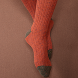 Orange & Kaki - Color Block - Coton