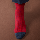 Rouge & Bleu acier - Color Block - Coton