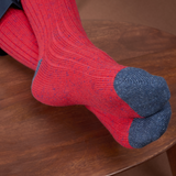 Rouge & Bleu acier - Color Block - Coton