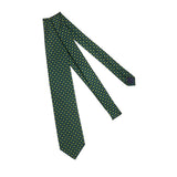 Corbata Verde Oscuro & Verde Claro – Motivo Floral – Seda