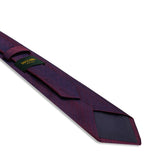 Cravate Bleu marine & Rouge - Motif Entrelacs - Soie