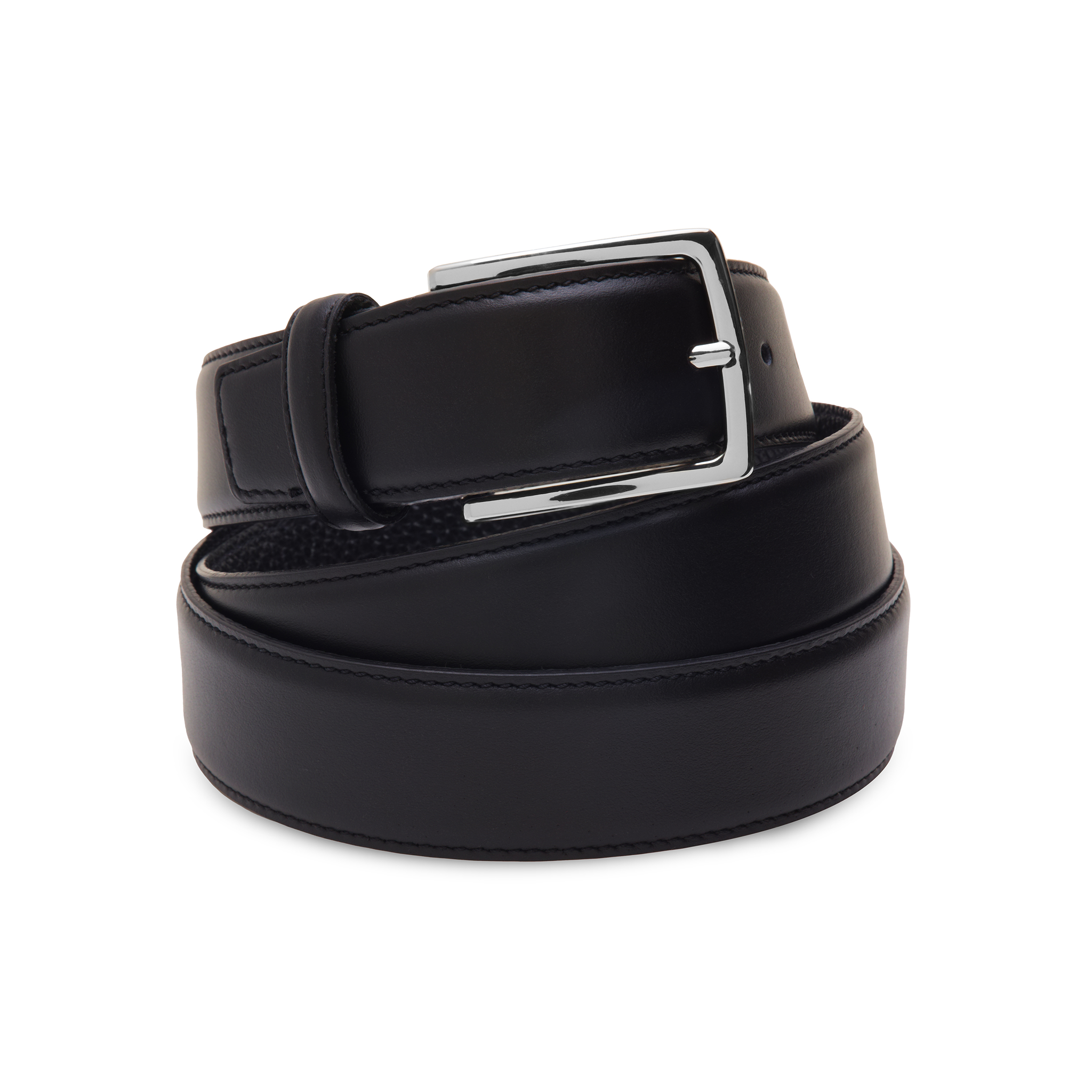 Black calfskin belt - Silver buckle - Mazarin – Mes Chaussettes Rouges