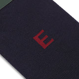 Chaussette monogrammée à l'unité - Bleu marine & Rouge