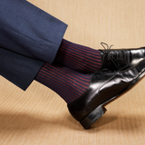 「ネイビー&バーガンディ – コットンリスル」