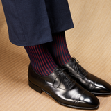 「ネイビー&バーガンディ – コットンリスル」