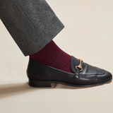 Navy & Carmine - Houndstooth - Super-solid durable cotton lisle