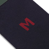 Chaussette monogrammée à l'unité - Bleu marine & Rouge