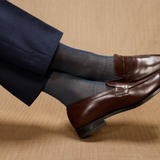 ミッドナイトブルー&カーキ – デッキチェアストライプ – コットンリスル