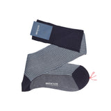 Ink & Sky Blue - Deckchair stripes - Cotton Lisle