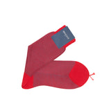 Rouge & Bleu ciel - Chevrons - Fil d'Écosse