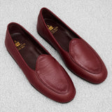Burgundy Slippers – Grained Leather