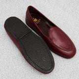 Burgundy Slippers – Grained Leather
