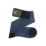 Navy & Sky Blue - Birdseye - Cotton Lisle