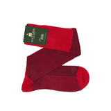 Red & Navy Blue - Herringbone - Super-Durable Cotton Lisle