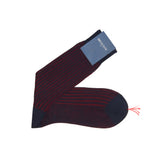 Navy Blue & Red - Cotton Lisle