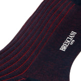 Navy Blue & Red - Cotton Lisle