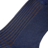 Midnight Blue & Hazel - Cotton Lisle