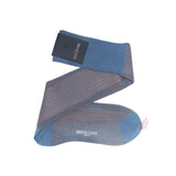 Sky Blue & Orange - Cotton Lisle