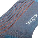 Sky Blue & Orange - Cotton Lisle