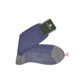 Hellgrau & Königsblau - Hahnentritt - Fil d'Écosse Baumwolle