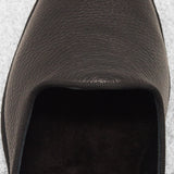 Black open slippers - Grained leather