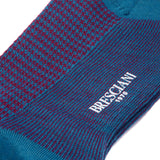 Bleu canard & Carmin - Pied-de-poule - Laine