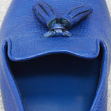 Chaussons Bleu roi - Cuir grainé