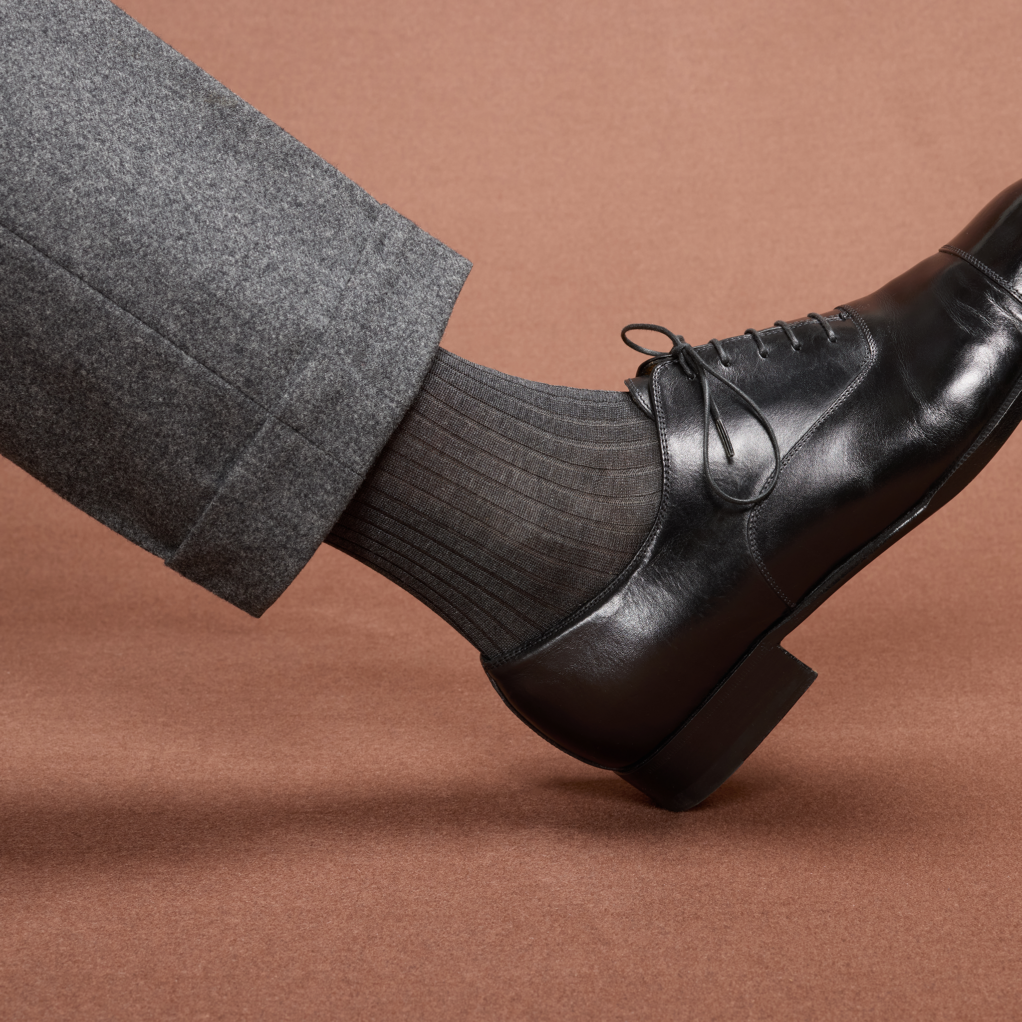 High gray socks for men - 100% Cotton lisle - Mazarin
