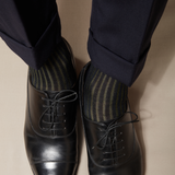 Navy blue and Khaki - Cotton lisle