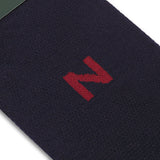Chaussette monogrammée à l'unité - Bleu marine & Rouge