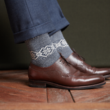 Navy & Beige - Norwegian Bison Range - Wool