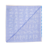 Pochette bleu ciel & blanc - Motif Animaux - Laine & Soie