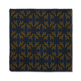 Navy & Yellow Pocket Square – Animal Pattern – Wool & Silk