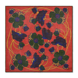 Pochette Orange & Kaki - Motif Art Nouveau - Laine & Soie