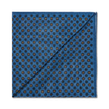 Pochette Bleu nuit, marine & marron - Motif Floral - Laine & Soie