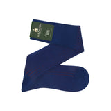 Midnight Blue & Red - Super-Durable Cotton Lisle