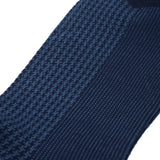 Navy & Steel - Houndstooth - Extra-strong Cotton Lisle