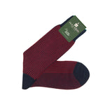 Marine & Carmine - Houndstooth - Super-durable cotton lisle