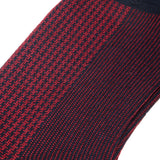 Marine & Carmine - Houndstooth - Super-durable cotton lisle