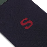 Chaussette monogrammée à l'unité - Bleu marine & Rouge