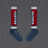 Stahl & Rot & Grau - Ski - Merinowolle