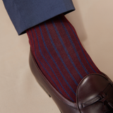 Burgundy & Blue - Super-Durable Cotton Lisle