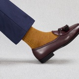 Senf & Bordeaux - Hahnentritt - Super-Solid Wolle