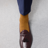 Senf & Bordeaux - Hahnentritt - Super-Solid Wolle