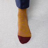 Senf & Bordeaux - Hahnentritt - Super-Solid Wolle